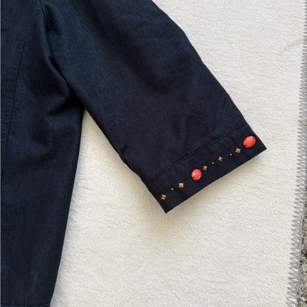 Alfred Dunner Embellished Denim Jacket Size 18 3/4 Sleeves - Picture 5 of 14